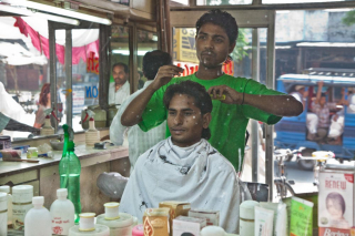 The barbers shop, Haridwar, India